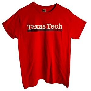 Texas Tech Red Raiders Gildan T-Shirt Men's Medium Red NCAA Graphic Tee Used